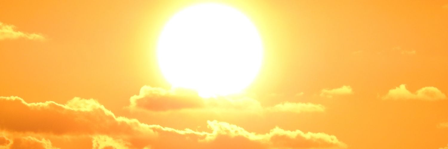 glowing sun in clouds